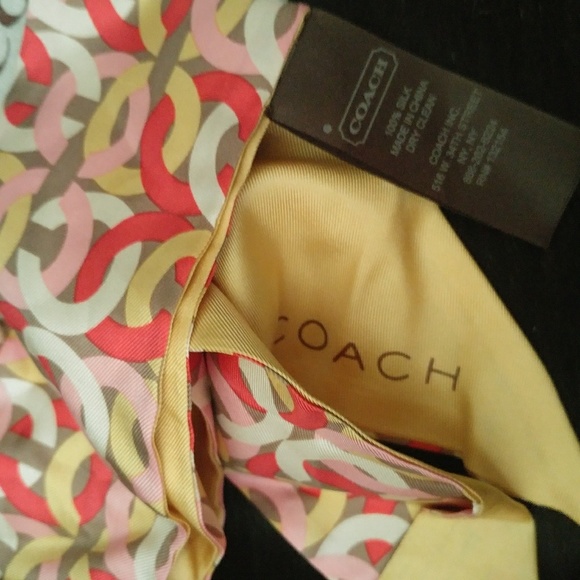 Coach ~ Silk Reversible Graphic Kristin C Chainlink Italian Print Handbag Scarf - Picture 5 of 6